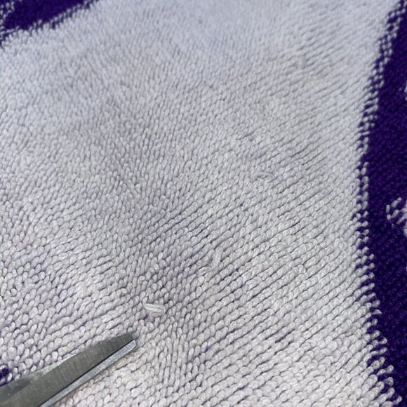 Vintage Fieldcrest Bath Towel Purple White Floral Fringed USA 45 X 25 in Retro - Picture 9 of 16